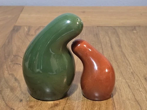 Vtg Red Wing Pottery Eva Zeisel Town Country Salt And Pepper Shakers Rare Orange