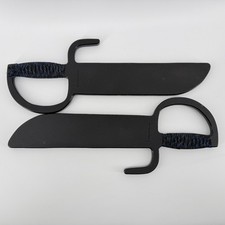 KSA Polymer Butterfly Swords Black Solid Plastic Training Paracord Wrap