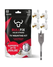 Bullfix TV Kit - Drywall Anchors for TV Bracket, Hollow Wall Anchor & Screws ...