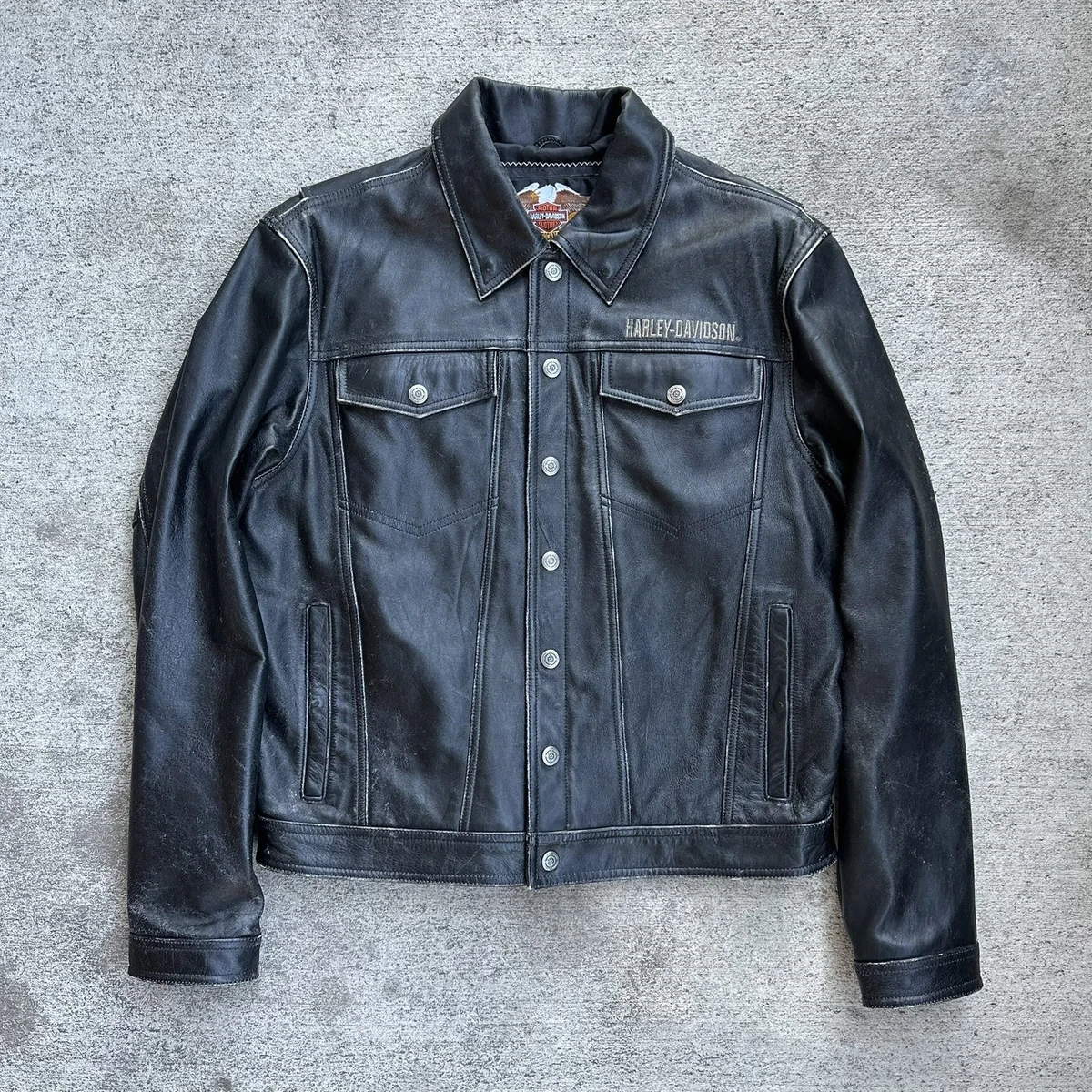 Harley Davidson Leather Jacket Embossed for sale | eBay