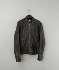 Vintage Men's Diesel Sheepskin Leather Jacket Biker Brown Size XL