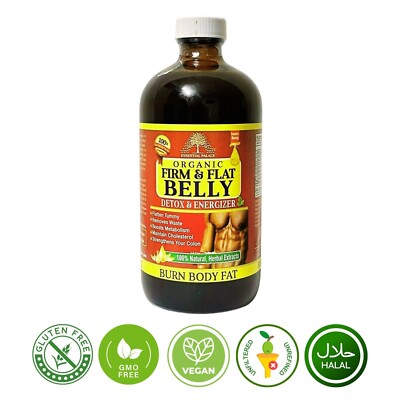 Organic Firm & Flat Belly Detox & Energizer, Burn Body Fat & Remove Waste 16 oz.