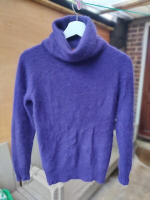 Vintage Tigi Wear women's lambswool angora purple roll neck