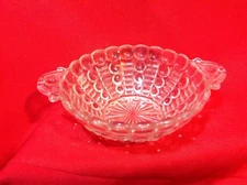 Pressed Glass Candy Dish 7 1/2" across the handles