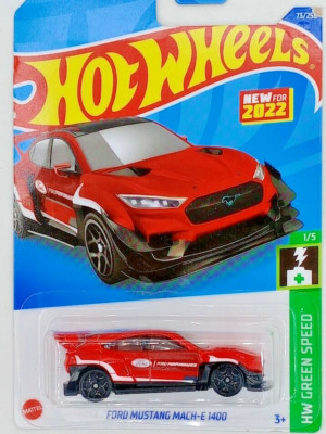 2022 Hot Wheels Ford Mustang Mach-E 1400 73/250 HW Green Speed 1/5 Red