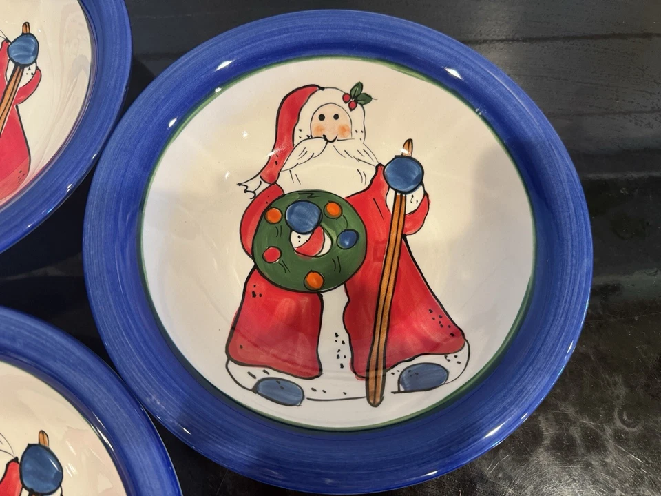 Juego de 4 cuencos vintage de Navidad Libbey Santa nunca usados excelente estado. Foto 3 de 4