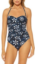 Bleu Rod Beattie Floral Batik One Piece Swimsuit	Navy Size 4