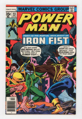 Power Man 48 edge of HIGH GRADE newsstand, Iron Fist team-up begins, minor key