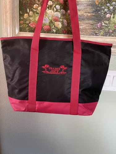 Borsa Frigo Trader Joe's Rossa E Nera: Extra Large Da 7 Galloni, Con Cerniera E Isolata.
