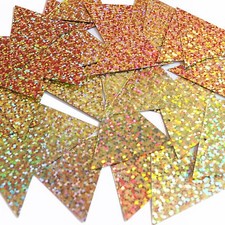 Sequin Pennant 40mm Gold Hologram Glitter Sparkle Metallic. Made in USA