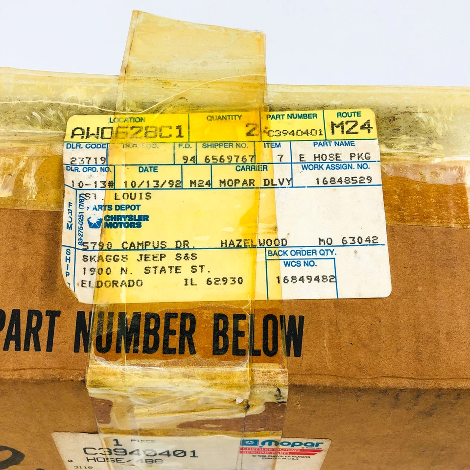 Mopar C3940401 Brake Hose Kit Front 1988-1990 Eagle Premier 1990 Dodge Monaco - Image 3 of 4