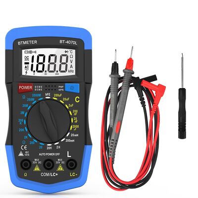 BTMETER Digital Multimeter - Widerstand, Kapazität, Induktivität, hFE, Beleuchte