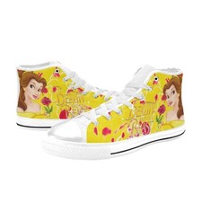 Beauty And The Beast Custom High Top Canvas Sneaker Shoes For Women