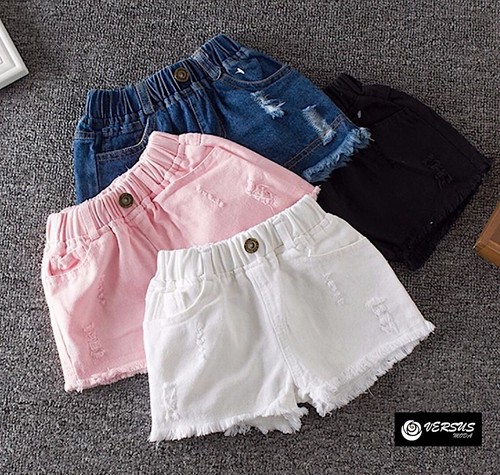 Bambina Pantaloncini Jeans Strappati con Tagli Denim Girl Shorts CHJEA01 |  eBay