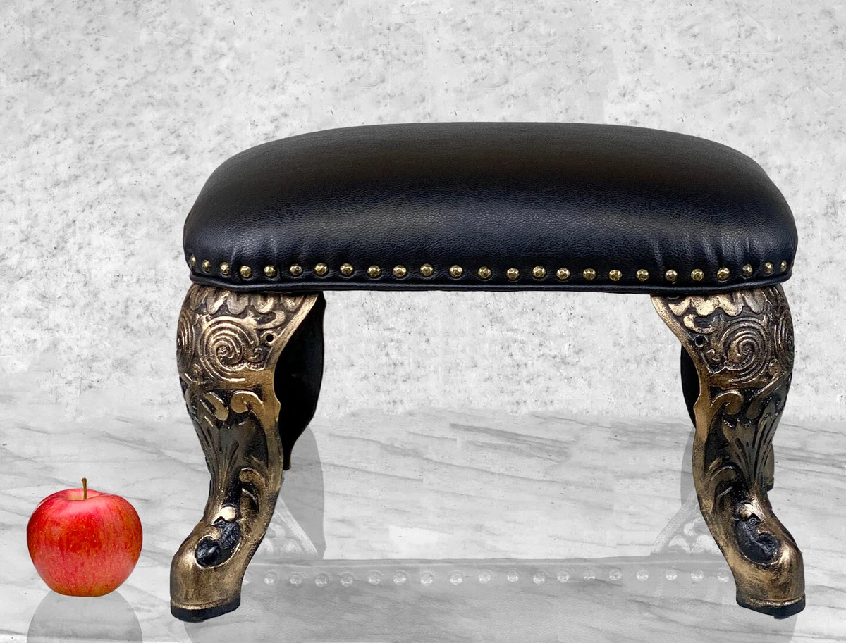 Antique Victorian Cast Iron Ornate Footstool Ottoman