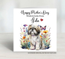 Mothers day card personalised Mothers day card Dog Shih Tzu Mother's Day Card