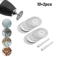 10Pcs 40mm Cut-Off Polishing Discs Wheel Blades + 2Mandrel Dremmel Tool Set