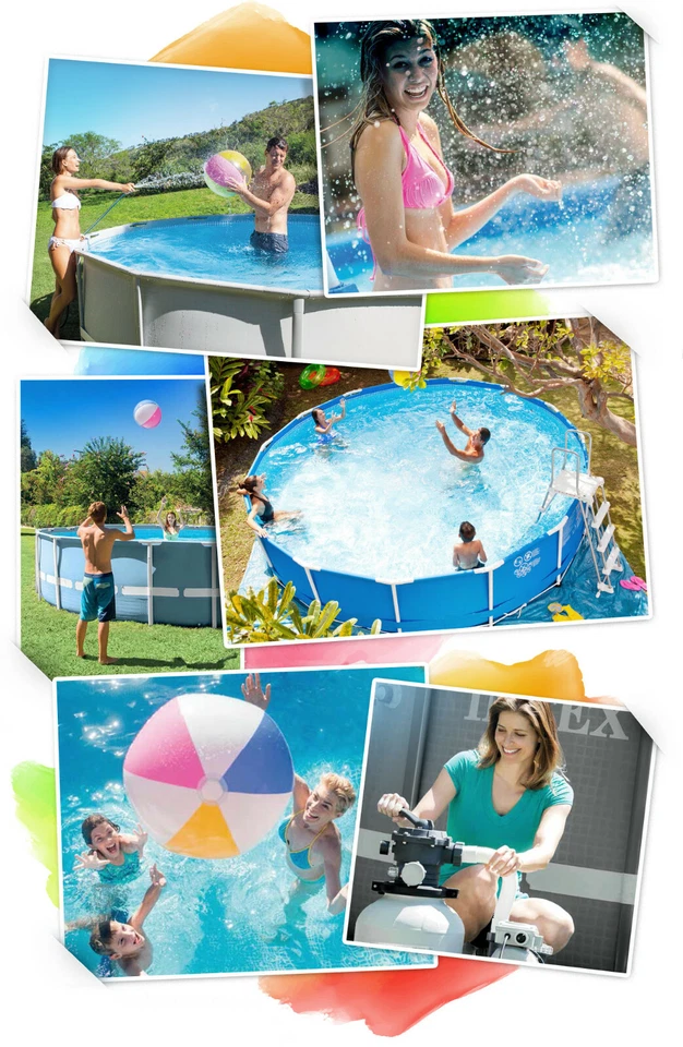 6 in1 Set Green Pool Frame Pool Gartenpool Schwimmbecken 260 x 160 x 65 cm Intex - Bild 2 von 4
