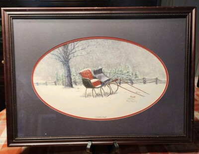 Country Sleigh By Kelly C. Royall #437/1000, Signed, Prof Framed, Winter, Snow