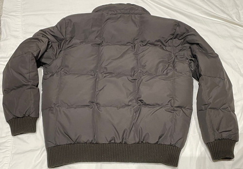 Royal Falcon Winter Puffer Jacket Men's L Large Brown Used Double Zip Insulated - Picture 2 of 9