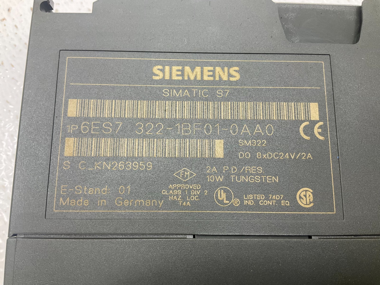 Siemens 1P 6ES7 322-1BF01-0AA0 Simatic S7 Output Module 6ES7322-1BF01 ...