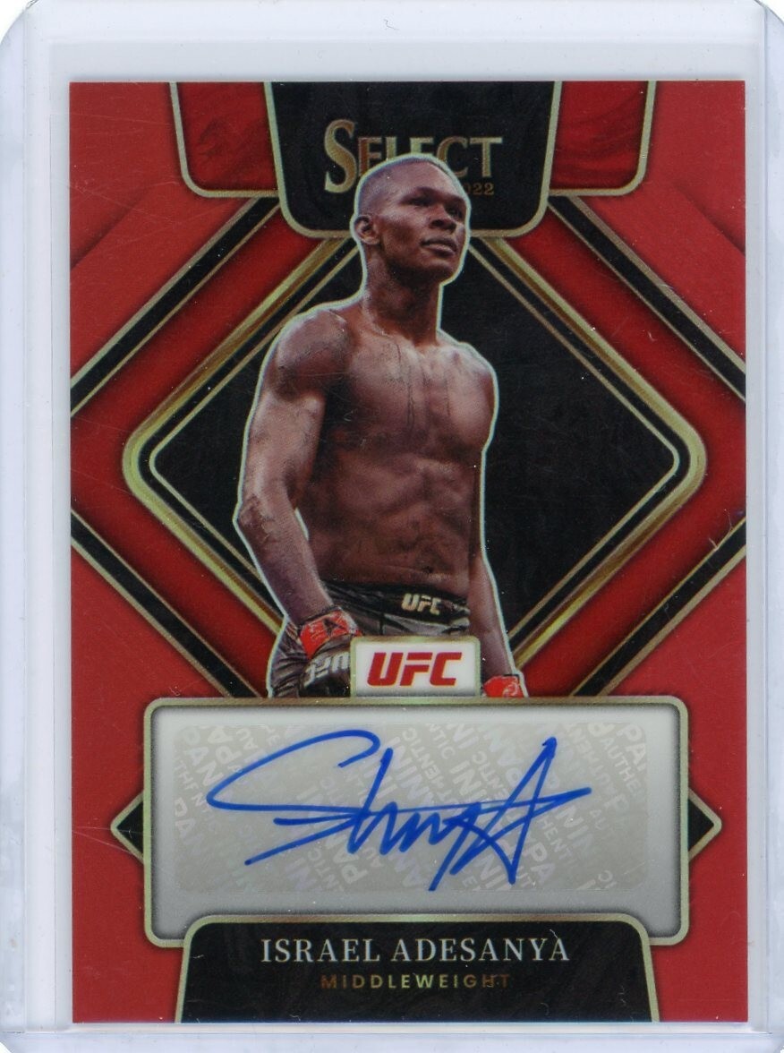 2022 Panini Select UFC Red Prizm Autograph #SG-IAS Israel Adesanya 2022 Panini Select UFC Red Prizm Autograph #SG-IAS Israel Adesanya