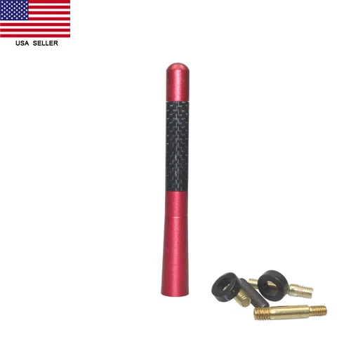 New 4.7 Inch Short Antenna Aluminum Red Carbon Fiber For Tacoma Tundra 4Runner