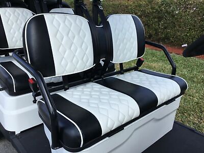 Icon Golf Cart Custom Luxury Front Rear White Purpl Pink Seat Covers 6 Passenger - Seat Covers For 2008 Yamaha Golf Cart