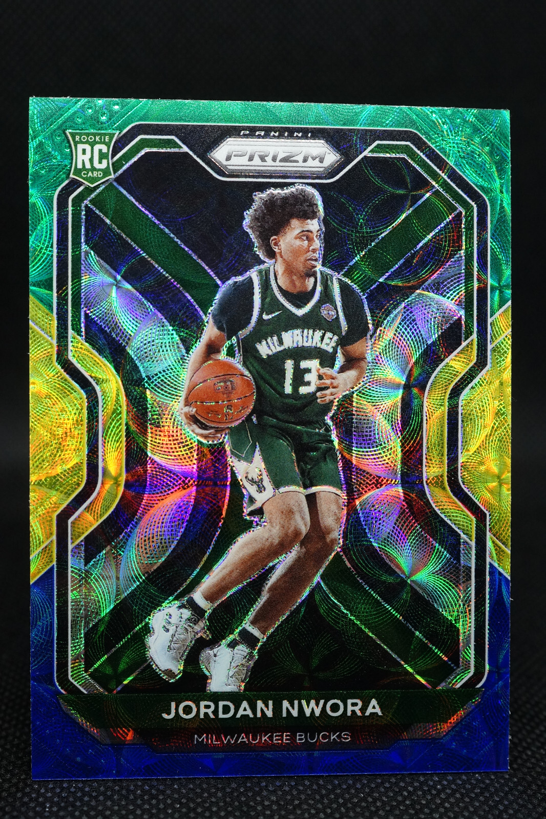 2020-21 NBA Panini Prizm Choice Blue Yellow Green #273 Jordan Nwora Rookie RC