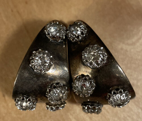 Pendientes con clip Rosenstein de plata y diamantes de imitación firmados geniales - Imagen 3 de 5