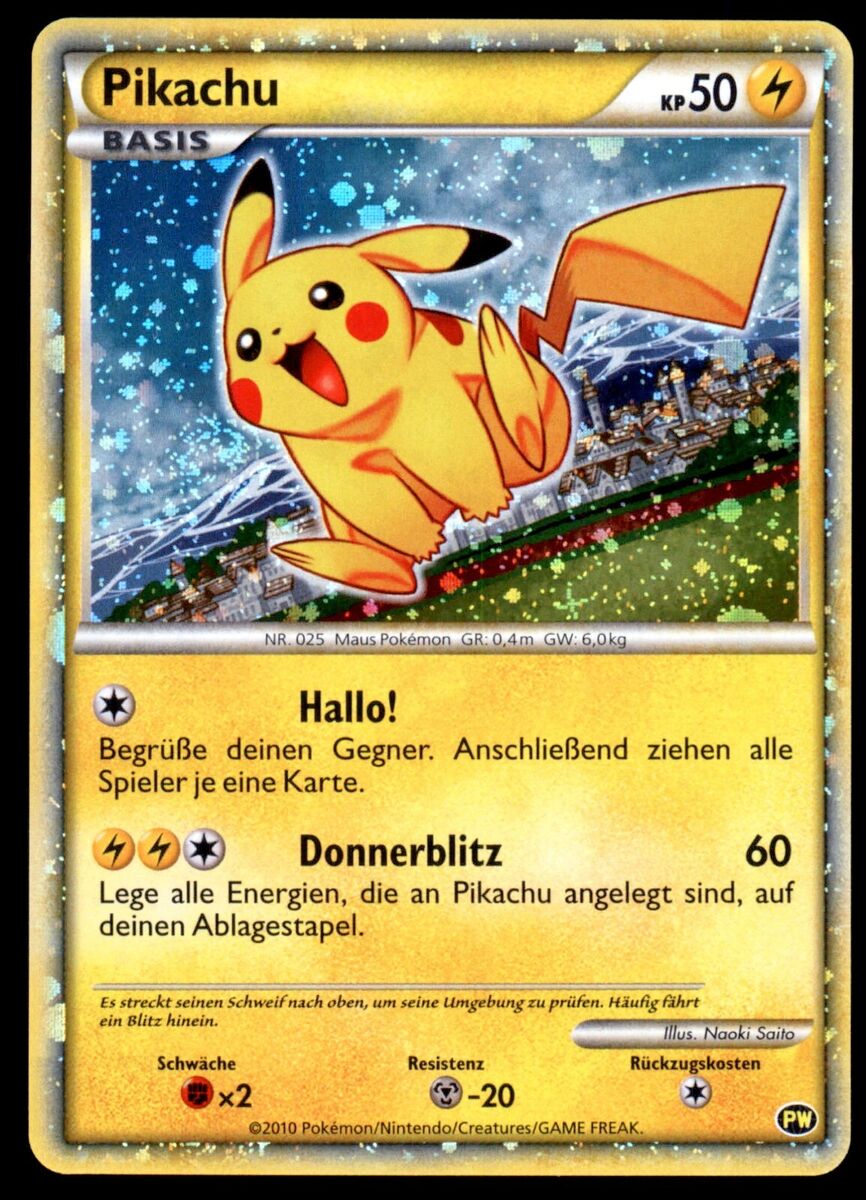 Pikachu World Promo PWCP Holo 2010 German Pokemon Card | eBay Pikachu World Promo PWCP Holo 2010 German Pokemon Card | eBay