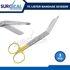 3 Pcs T/C Lister Bandage Scissors 7.25" Surgical First Aid Paramedic German Gr
