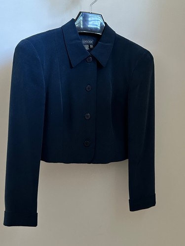 NEW Vintage 1987 Episode Silk Cropped Jacket High Waisted Pant Suit Hong Kong 6 - Picture 3 of 20