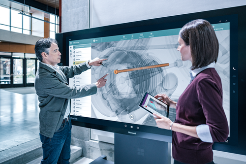  Microsoft Surface Hub 55" Multi-Touch Collaborative Hub with mobile stand