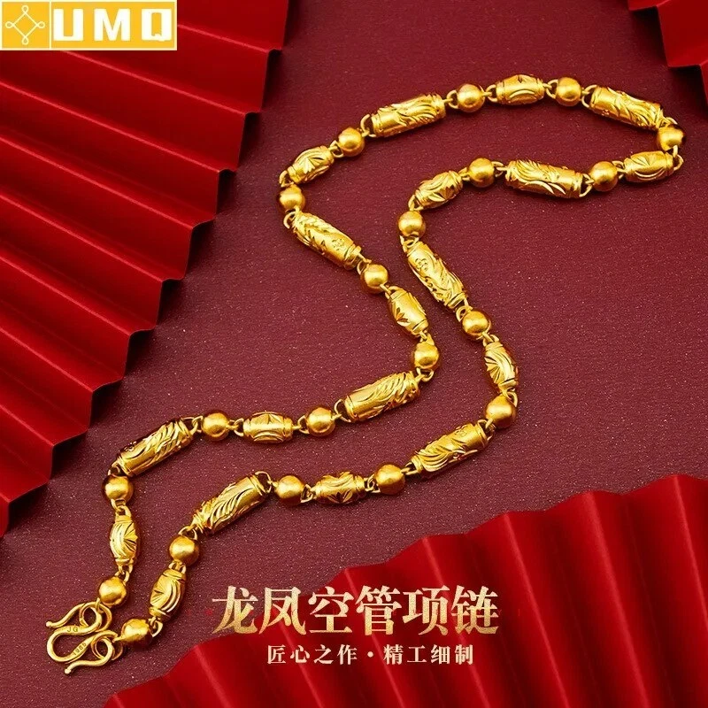 18k Gold Necklace Fine Jewelry Pendant Chain Genuine Solid Gold for Women