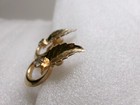 Vintage " Alice " Signed Earrings Embossed Leaf Rhinestone Gold Plated Screw — photo 8