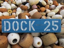 24 POUCES BOIS PEINT À LA MAIN QUAI 25 ENSEIGNES FRUITS DE MER MARINS NAUTIQUES (#S612)