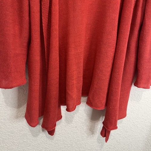 Eileen Fisher Open Front Cardigan Knit Coral Pink 100% Hemp Womens Size XL - Picture 4 of 11