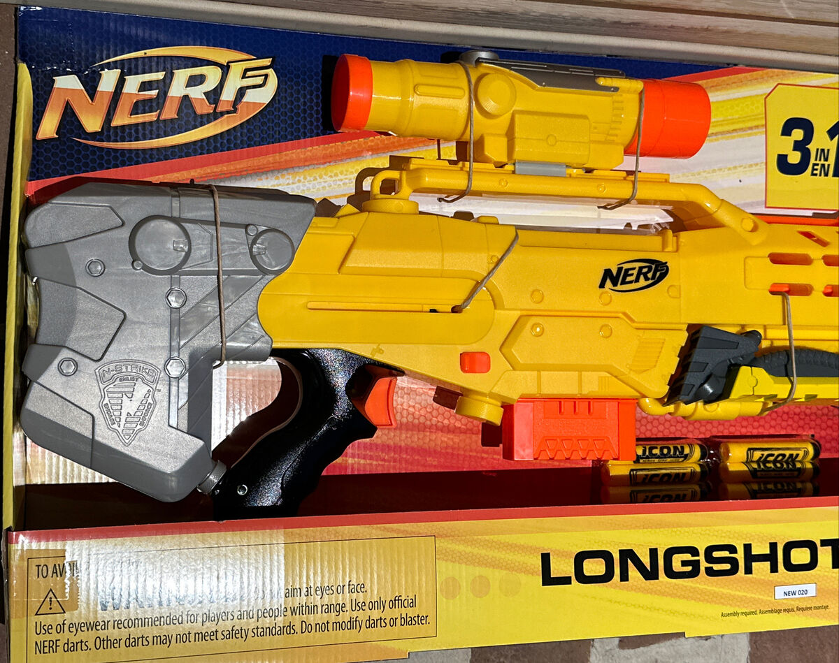 NERF N-Strike Icon Series Longshot CS-6 3 BLASTERS IN 1 