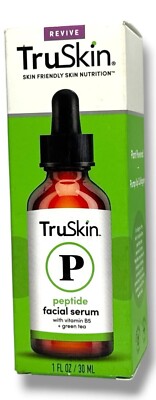 TruSkin P Peptide Facial Serum With Vitamin B5 + Green Tea 1fl.oz./30ml New