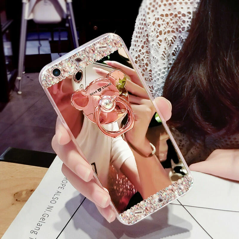 Luxo Bling Glitter Capa Diamante com Anel Para Samsung Note20 10 9 S20 S10 S9 - Imagem 2 de 4