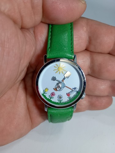 RARE Story Box Akteo Gardner Watch Green Leather New Battery - Picture 9 of 11