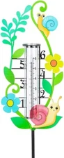 Rain Gauge Outdoor, Snail Rain Gauge with 6 Inch Glass Tube