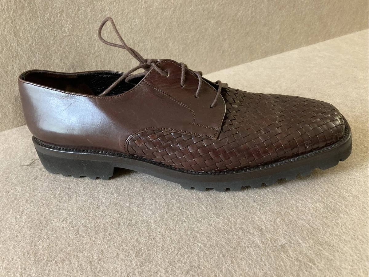 Mezlan Brown Square Toed Woven Leather Oxfords with Vibram Soles, 10M, EUC Vtg Mezlan Mens Oxford Shoes Woven Leather | Mercari main image 3