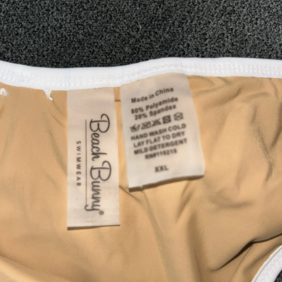 Parte inferior de bikini Beach Bunny Hard Summer escaso rubor y blanco XXL nueva Foto 3 de 4