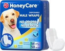 All-Absorb A25 Male Dog Wrap, 50 Count, Medium, White