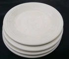 FOUR Fiesta Ware Homer Laughlin Lead Free Dinner Plate 10.5" Ivory Pale Yellow 4
