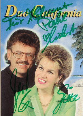 2 Autogramme deutsches Gesangsduo Duo California  (142198)