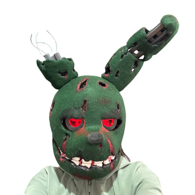 FNAF Cosplay Maske mit LED, Springtrap Helm 3D gedruckt, Horror Maske Ani
