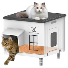 Indestructible Heated Cat House for Outside Winter, Heated Outdoor Cat House ...